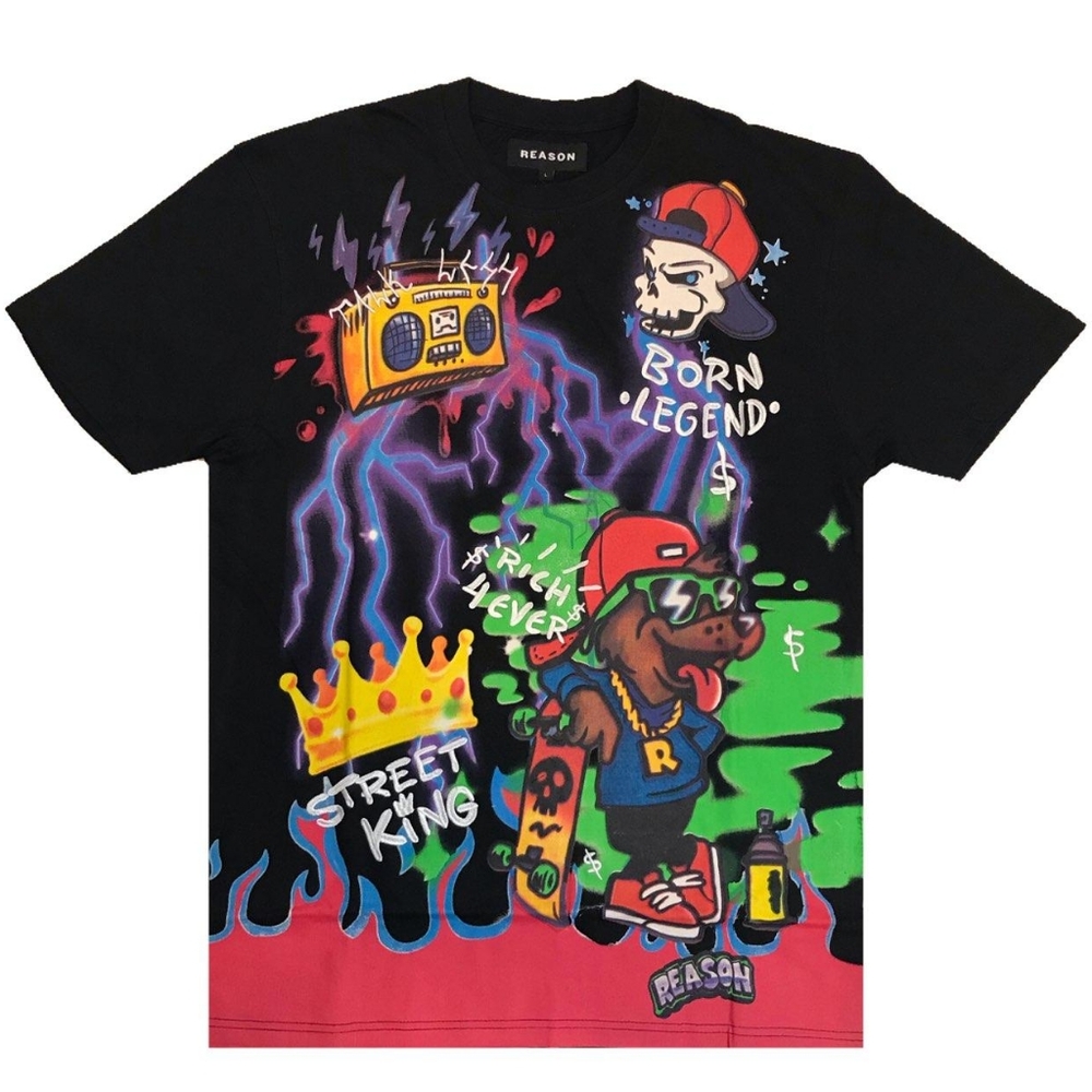 Men's "Airbrush Embroidered" tee. Sizes Medium, Large, and 3X
